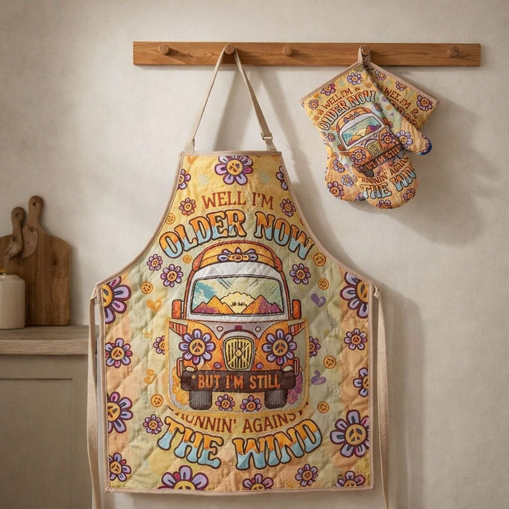 Older &amp; Wiser Camper | Quilted Apron &amp; Oven Gloves