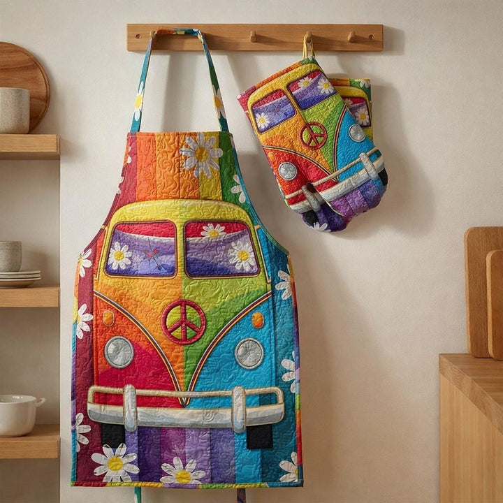 Daisy Camper Patchwork | Quilted Apron &amp; Oven Gloves