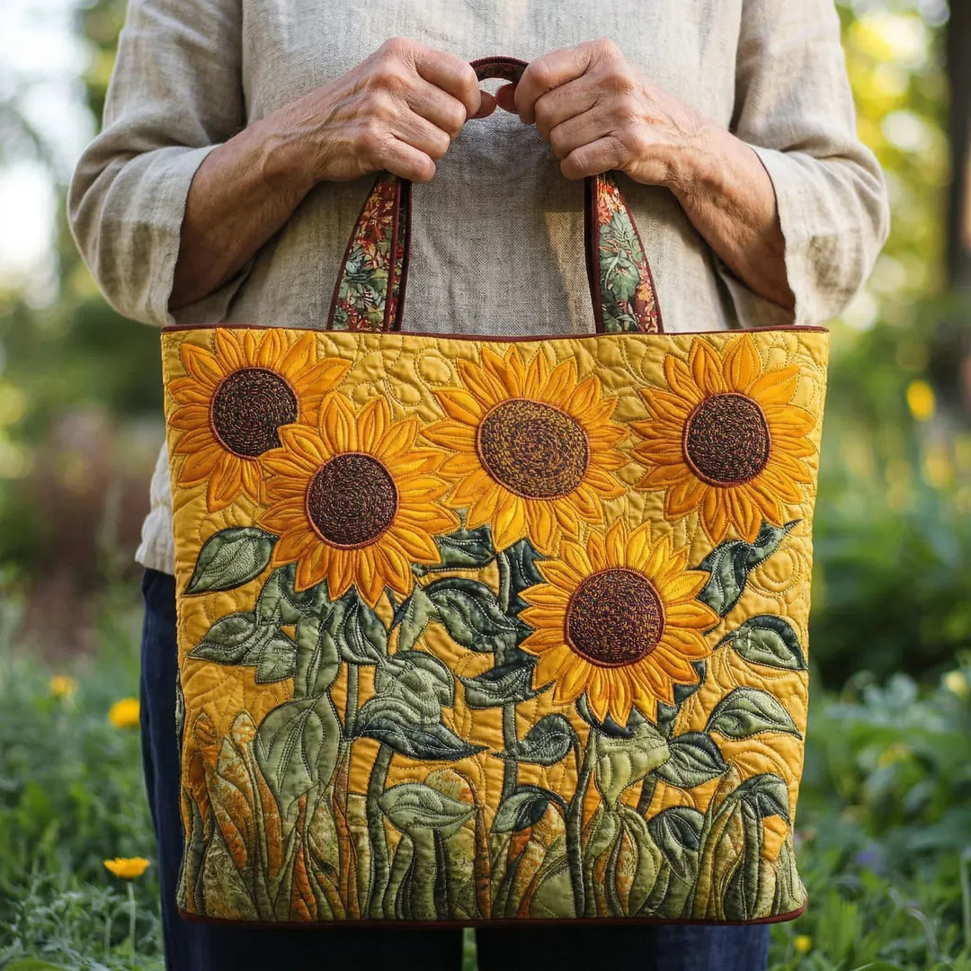 Classic Quilted Sunflower Bag